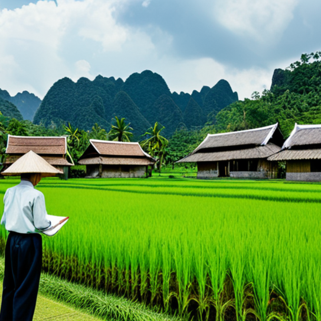 **

"A group of local villagers in Thailand, fully clothed in modest traditional attire, observing the sky and surrounding environment, taking notes on weather patterns. Lush green rice paddies and simple homes in the background.  Safe for work, appropriate content, perfect anatomy, natural proportions, professional photography, family-friendly."

**