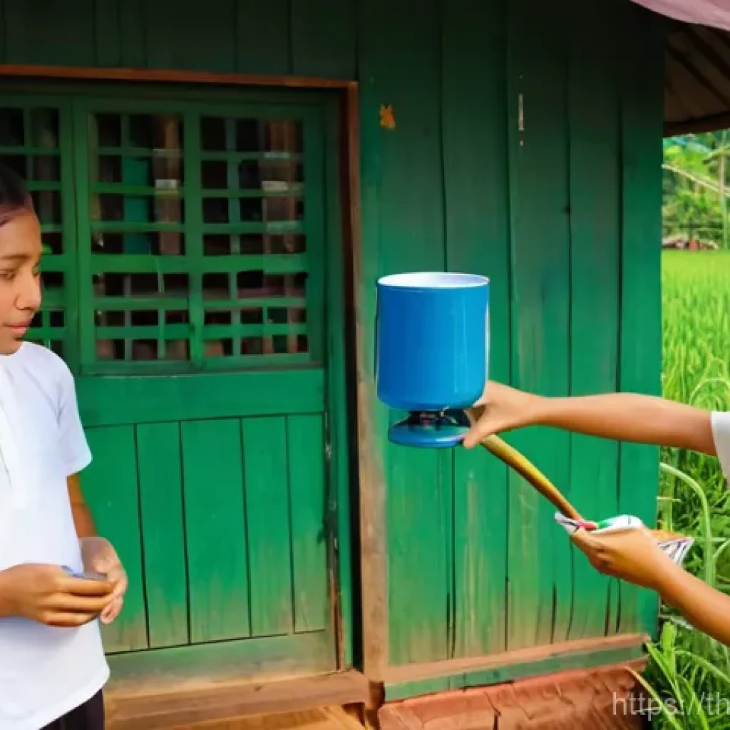 기후변화 관측 참여자 교육의 필요성 - **Community Weather Watchers in Rural Thailand:** A vibrant, sunlit scene in a picturesque rural Tha...