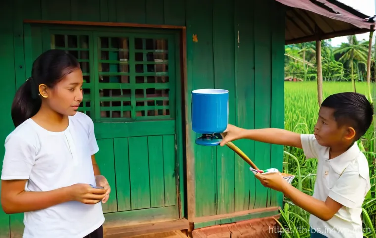 기후변화 관측 참여자 교육의 필요성 - **Community Weather Watchers in Rural Thailand:** A vibrant, sunlit scene in a picturesque rural Tha...