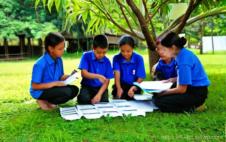 기후변화 관측 참여자 교육의 필요성 - **Thai Farmers Adapting to Climate Shifts:** A serene yet active portrayal of Thai farmers in a vast...