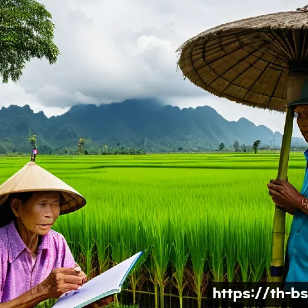 기후변화 관측의 민주적 접근 방식 - A vibrant community scene in a Thai rural village where local people are actively participating in c...