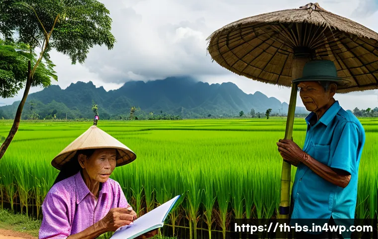 기후변화 관측의 민주적 접근 방식 - A vibrant community scene in a Thai rural village where local people are actively participating in c...