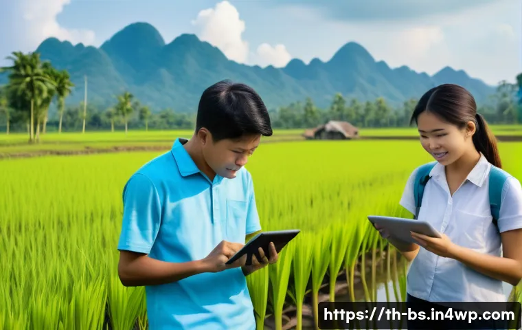 기후변화 관측 참여를 위한 평가 체계 구축 - A diverse community group of Thai villagers, including adults and teenagers wearing casual clothes a...