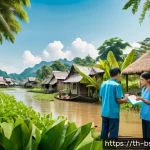 Home 20 기후변화 시민 관측 참여의 글로벌 사례 - A vibrant Thai rural community actively participating in climate monitoring, featuring local village...